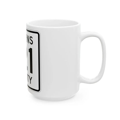 Stearns County Route 121 (Minnesota) (Road Sign) White Coffee Mug - Go Mug Yourself