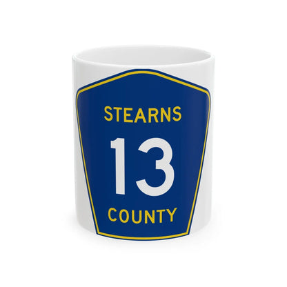 Stearns County Route 13 (Minnesota) (Road Sign) White Coffee Mug 11oz - Go Mug Yourself