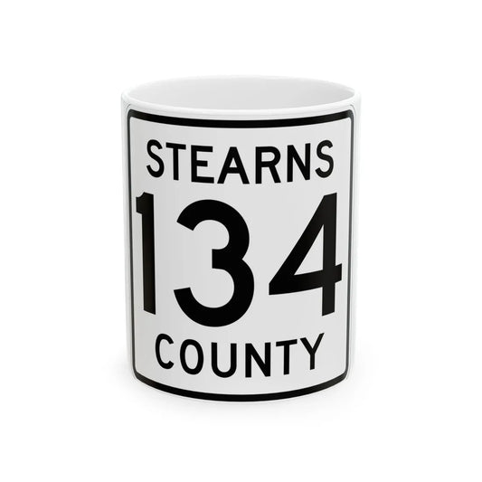 Stearns County Route 134 (Minnesota) (Road Sign) White Coffee Mug 11oz - Go Mug Yourself