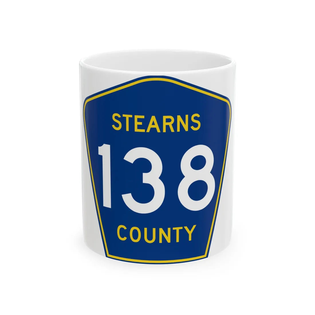 Stearns County Route 138 (Minnesota) (Road Sign) White Coffee Mug 11oz - Go Mug Yourself