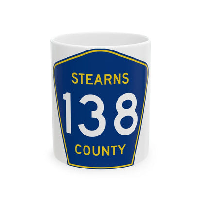 Stearns County Route 138 (Minnesota) (Road Sign) White Coffee Mug 11oz - Go Mug Yourself