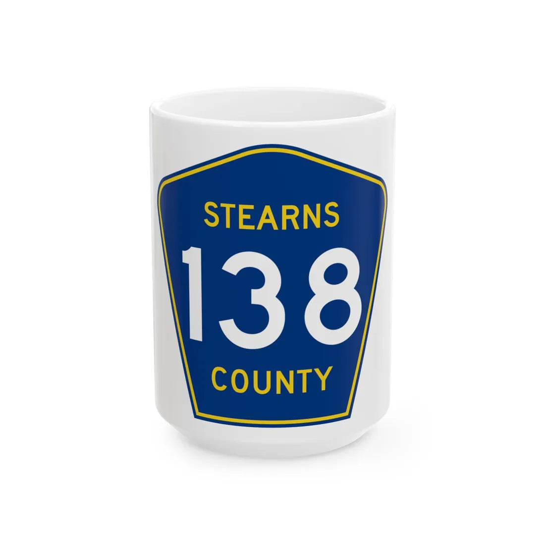 Stearns County Route 138 (Minnesota) (Road Sign) White Coffee Mug 15oz - Go Mug Yourself