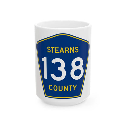 Stearns County Route 138 (Minnesota) (Road Sign) White Coffee Mug 15oz - Go Mug Yourself