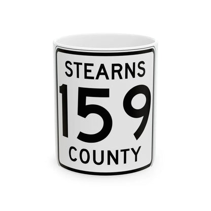 Stearns County Route 159 (Minnesota) (Road Sign) White Coffee Mug 11oz - Go Mug Yourself