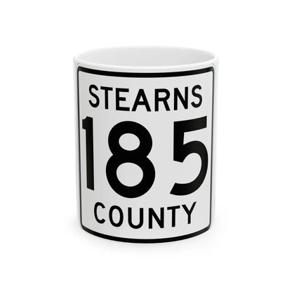 Stearns County Route 185 (Minnesota) (Road Sign) White Coffee Mug 11oz - Go Mug Yourself
