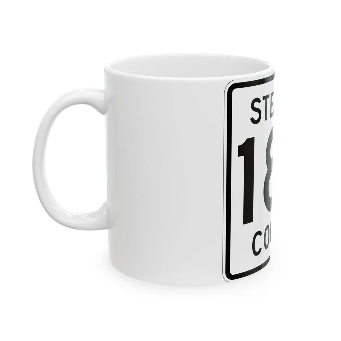 Stearns County Route 185 (Minnesota) (Road Sign) White Coffee Mug - Go Mug Yourself