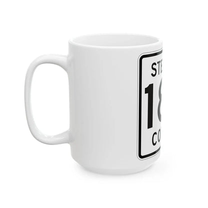 Stearns County Route 185 (Minnesota) (Road Sign) White Coffee Mug - Go Mug Yourself