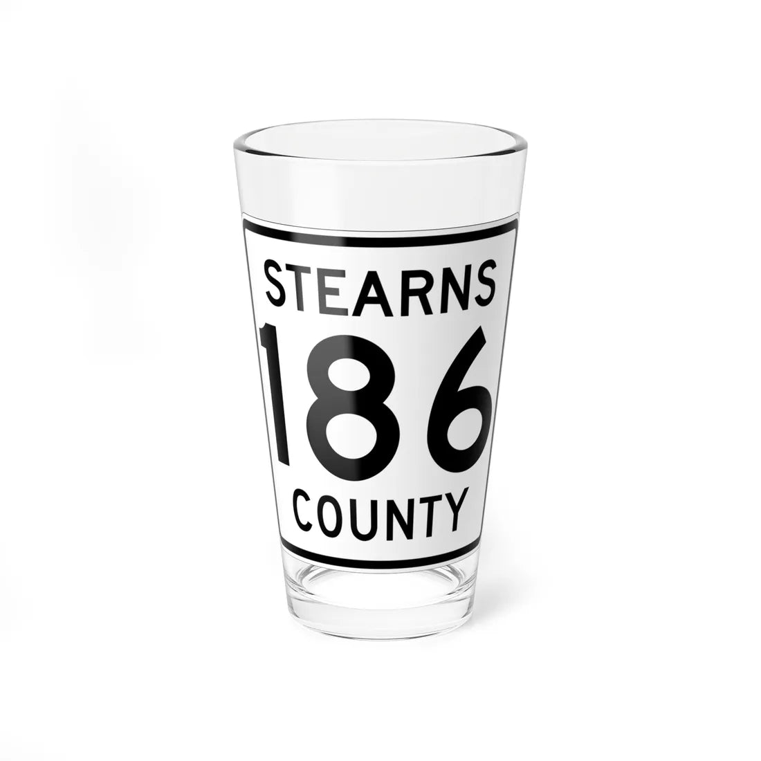 Stearns County Route 186 (Minnesota) (Road Sign) Pint Glass 16oz 16oz - Go Mug Yourself