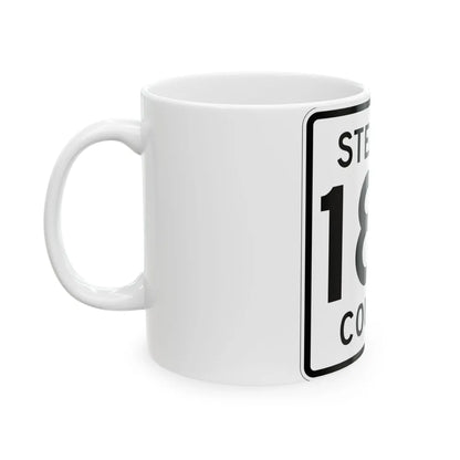 Stearns County Route 186 (Minnesota) (Road Sign) White Coffee Mug - Go Mug Yourself
