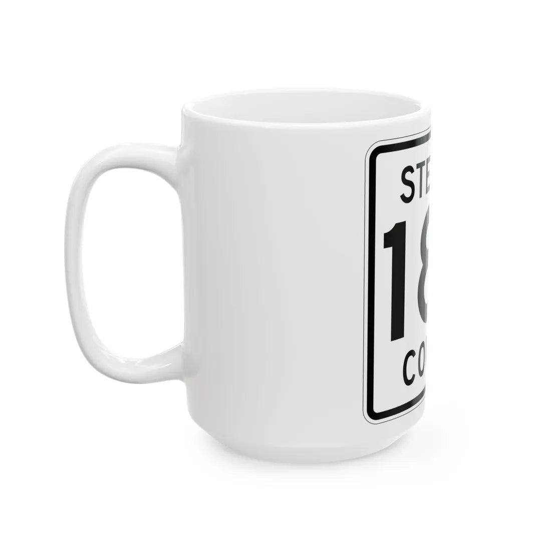Stearns County Route 186 (Minnesota) (Road Sign) White Coffee Mug - Go Mug Yourself