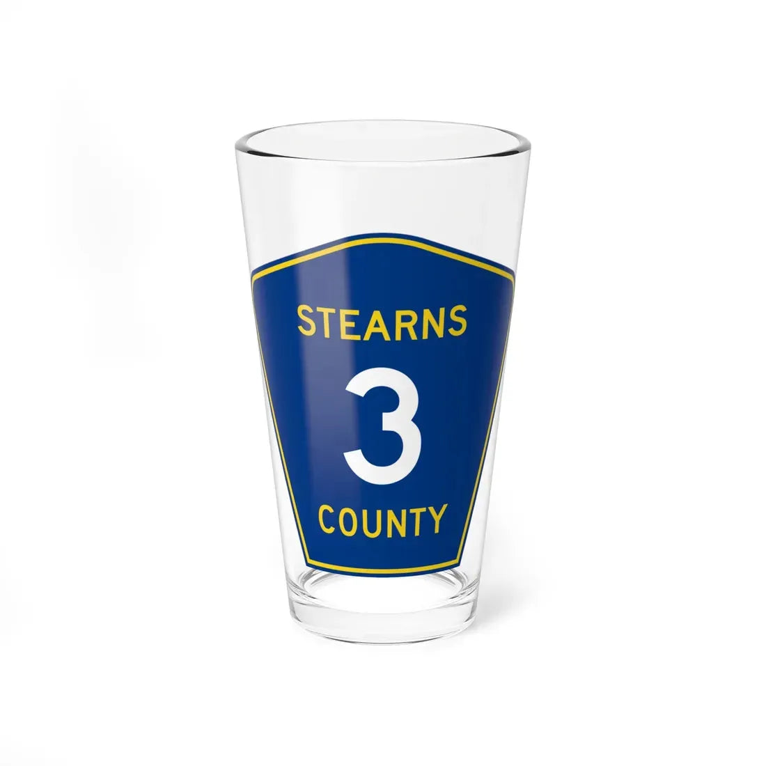 Stearns County Route 3 (Minnesota) (Road Sign) Pint Glass 16oz 16oz - Go Mug Yourself