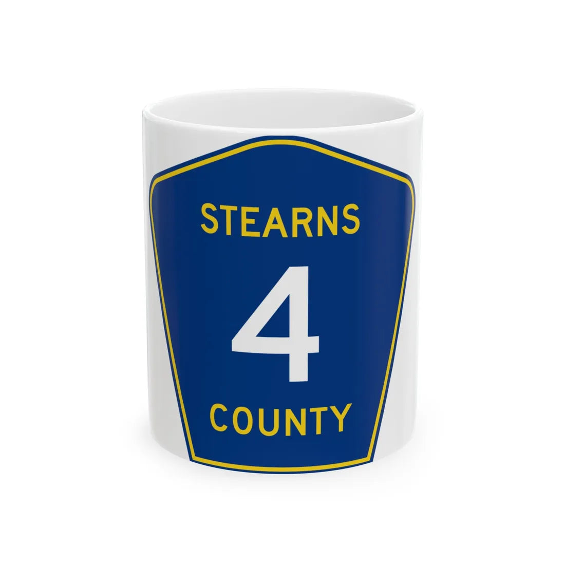 Stearns County Route 4 (Minnesota) (Road Sign) White Coffee Mug 11oz - Go Mug Yourself