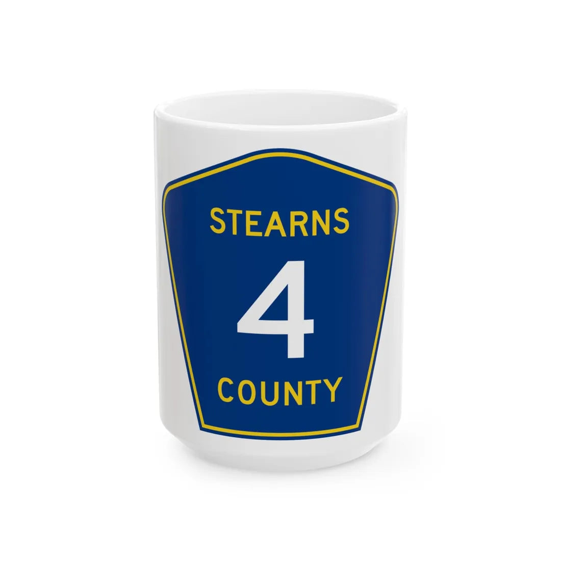 Stearns County Route 4 (Minnesota) (Road Sign) White Coffee Mug 15oz - Go Mug Yourself