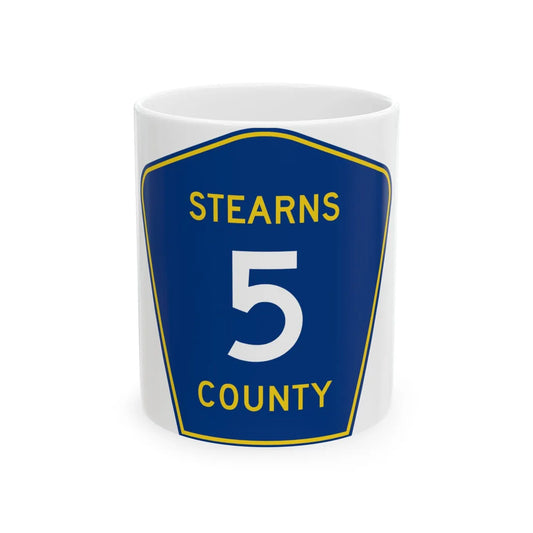 Stearns County Route 5 (Minnesota) (Road Sign) White Coffee Mug 11oz - Go Mug Yourself