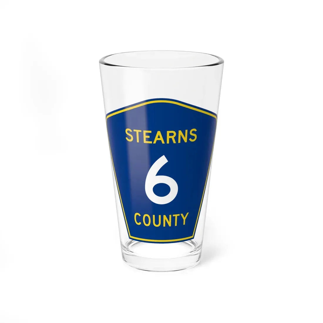 Stearns County Route 6 (Minnesota) (Road Sign) Pint Glass 16oz 16oz - Go Mug Yourself