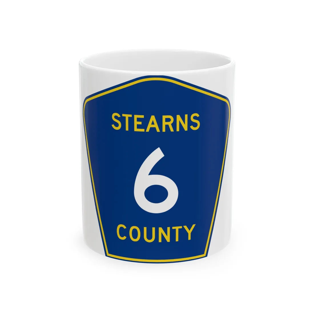 Stearns County Route 6 (Minnesota) (Road Sign) White Coffee Mug 11oz - Go Mug Yourself