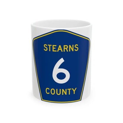 Stearns County Route 6 (Minnesota) (Road Sign) White Coffee Mug 11oz - Go Mug Yourself
