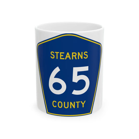Stearns County Route 65 (Minnesota) (Road Sign) White Coffee Mug 11oz - Go Mug Yourself