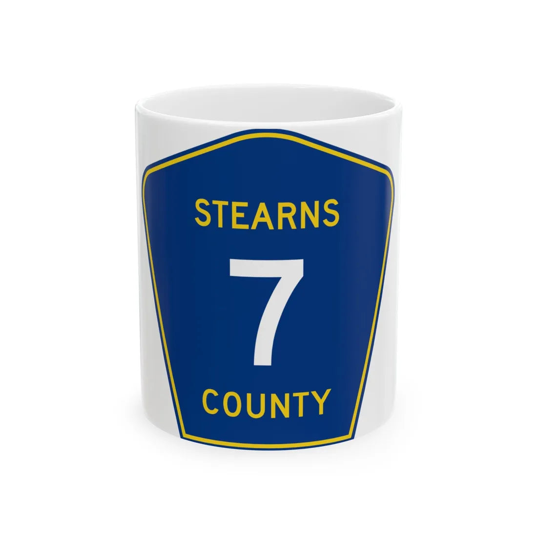 Stearns County Route 7 (Minnesota) (Road Sign) White Coffee Mug 11oz - Go Mug Yourself