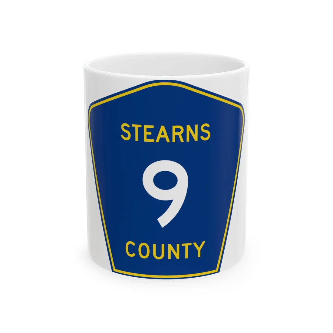 Stearns County Route 9 (Minnesota) (Road Sign) White Coffee Mug 11oz - Go Mug Yourself