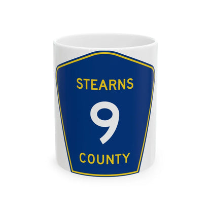Stearns County Route 9 (Minnesota) (Road Sign) White Coffee Mug 11oz - Go Mug Yourself