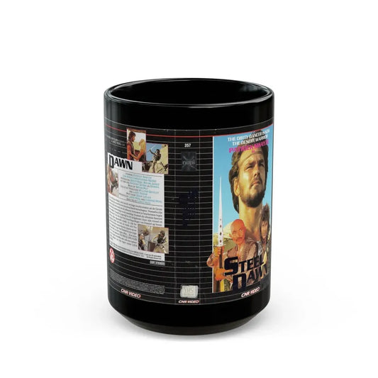 STEEL DAWN PATRICK SWAYZE (VHS COVER) - Black Coffee Mug 15oz - Go Mug Yourself