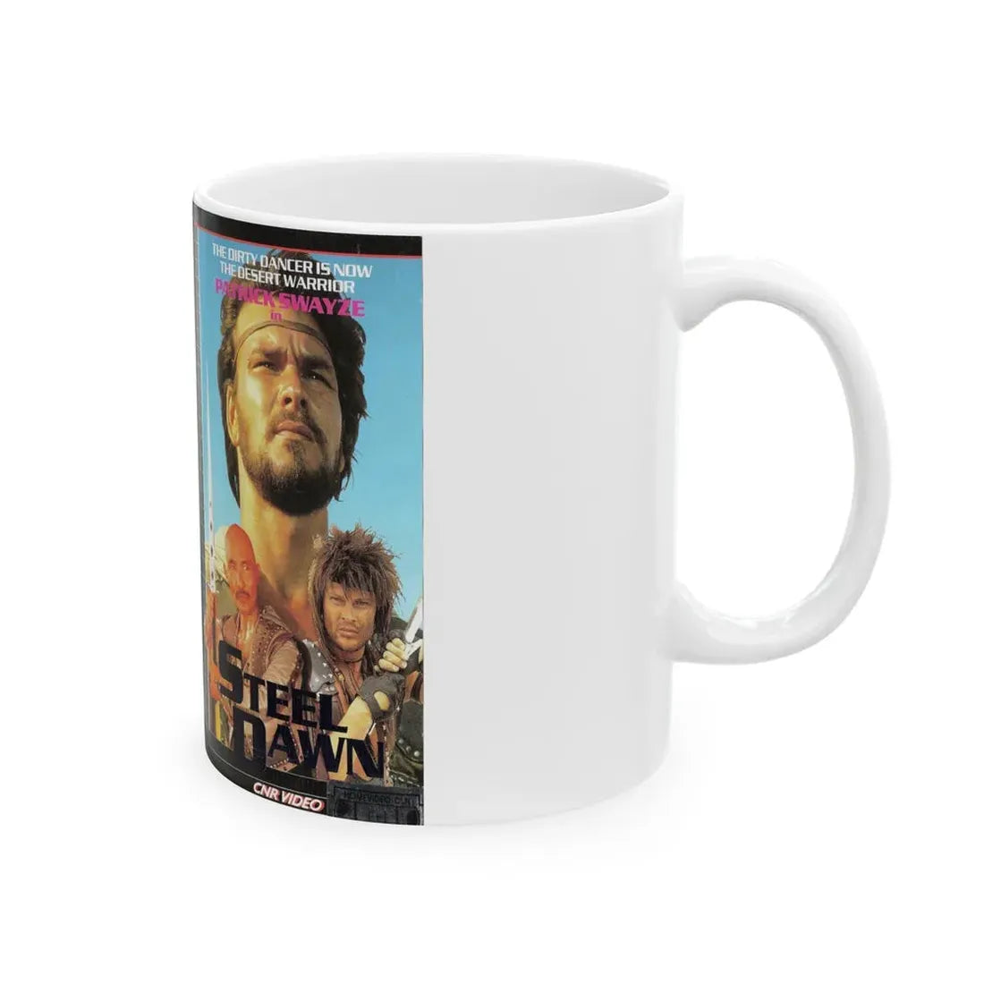 STEEL DAWN PATRICK SWAYZE (VHS COVER) - White Coffee Mug - Go Mug Yourself