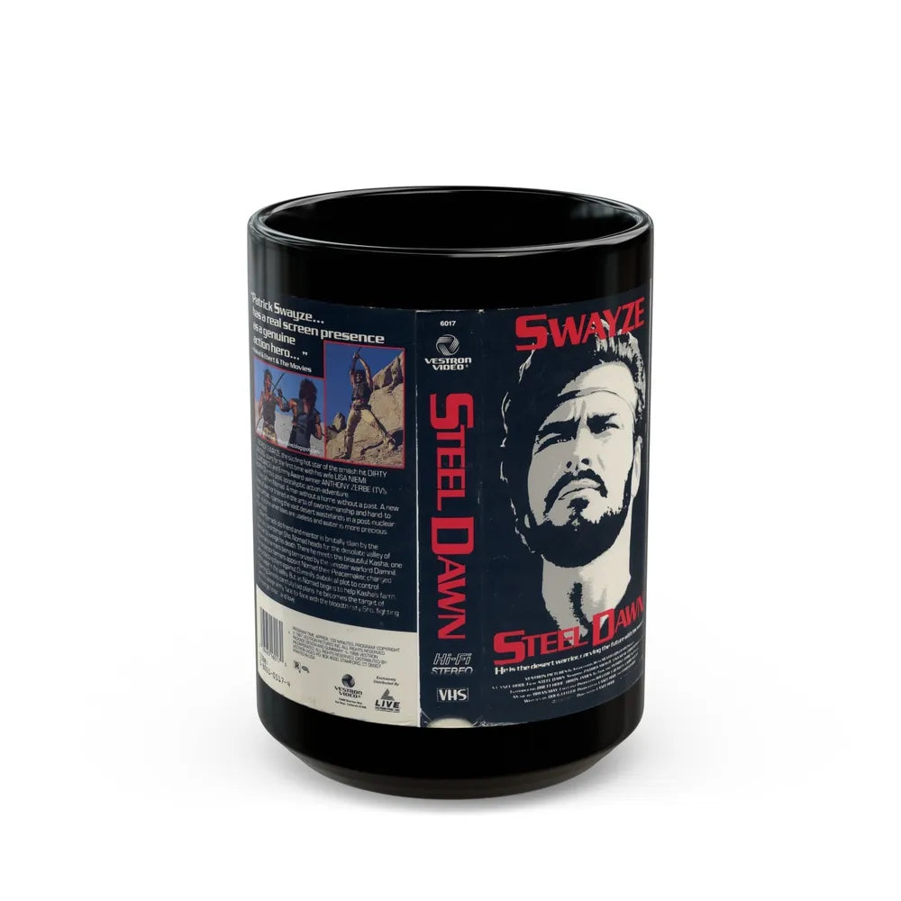 STEEL DAWN (VHS COVER) - Black Coffee Mug-15oz-Go Mug Yourself