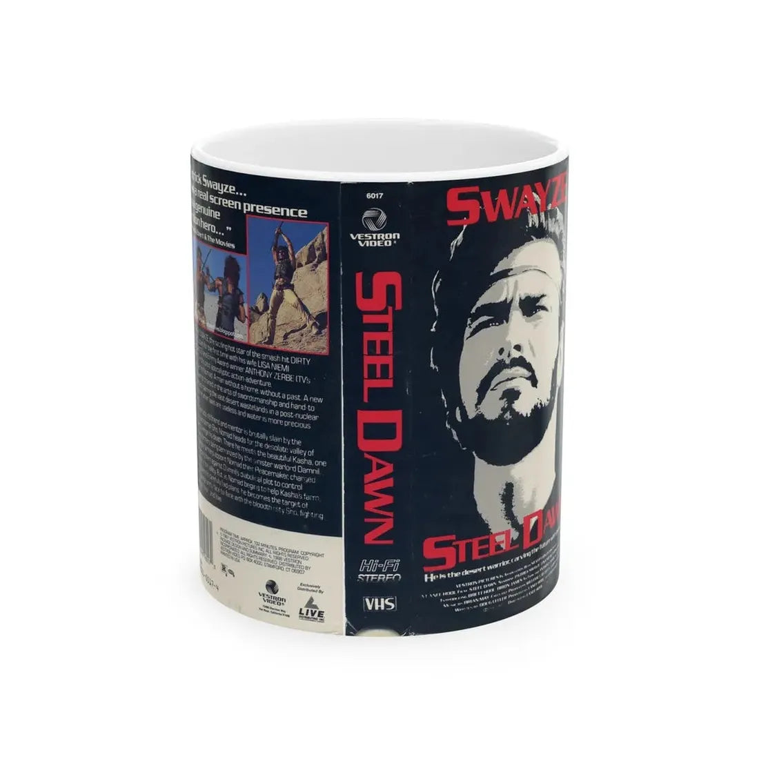 STEEL DAWN (VHS COVER) - White Coffee Mug 11oz - Go Mug Yourself