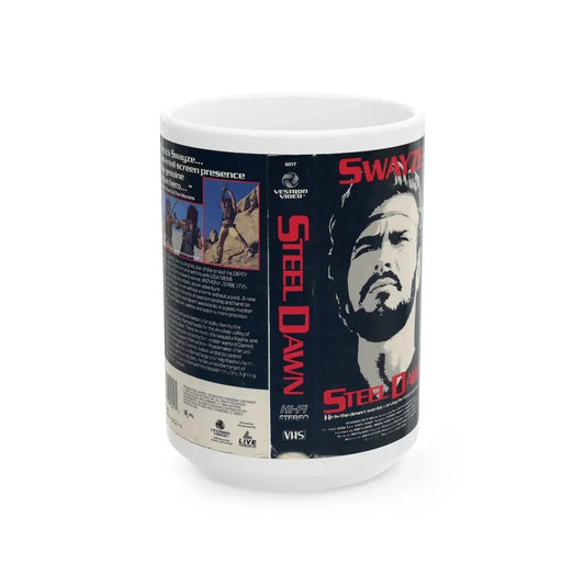 STEEL DAWN (VHS COVER) - White Coffee Mug 15oz - Go Mug Yourself