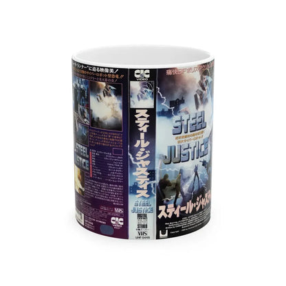 STEEL JUSTICE (VHS COVER) - White Coffee Mug 11oz - Go Mug Yourself