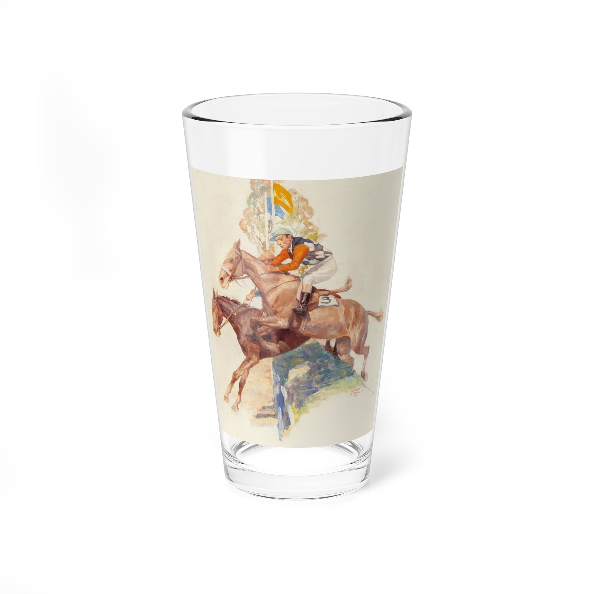 Steeple Chase, 1936 (Magazine Illustration) Pint Glass 16oz-16oz-Go Mug Yourself