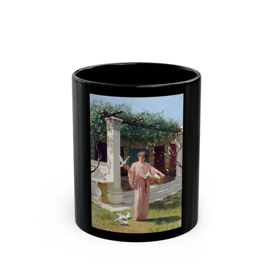 Stefan Bakalowicz (1857-1947) Feeding the doves - Black Coffee Mug 11oz - Go Mug Yourself