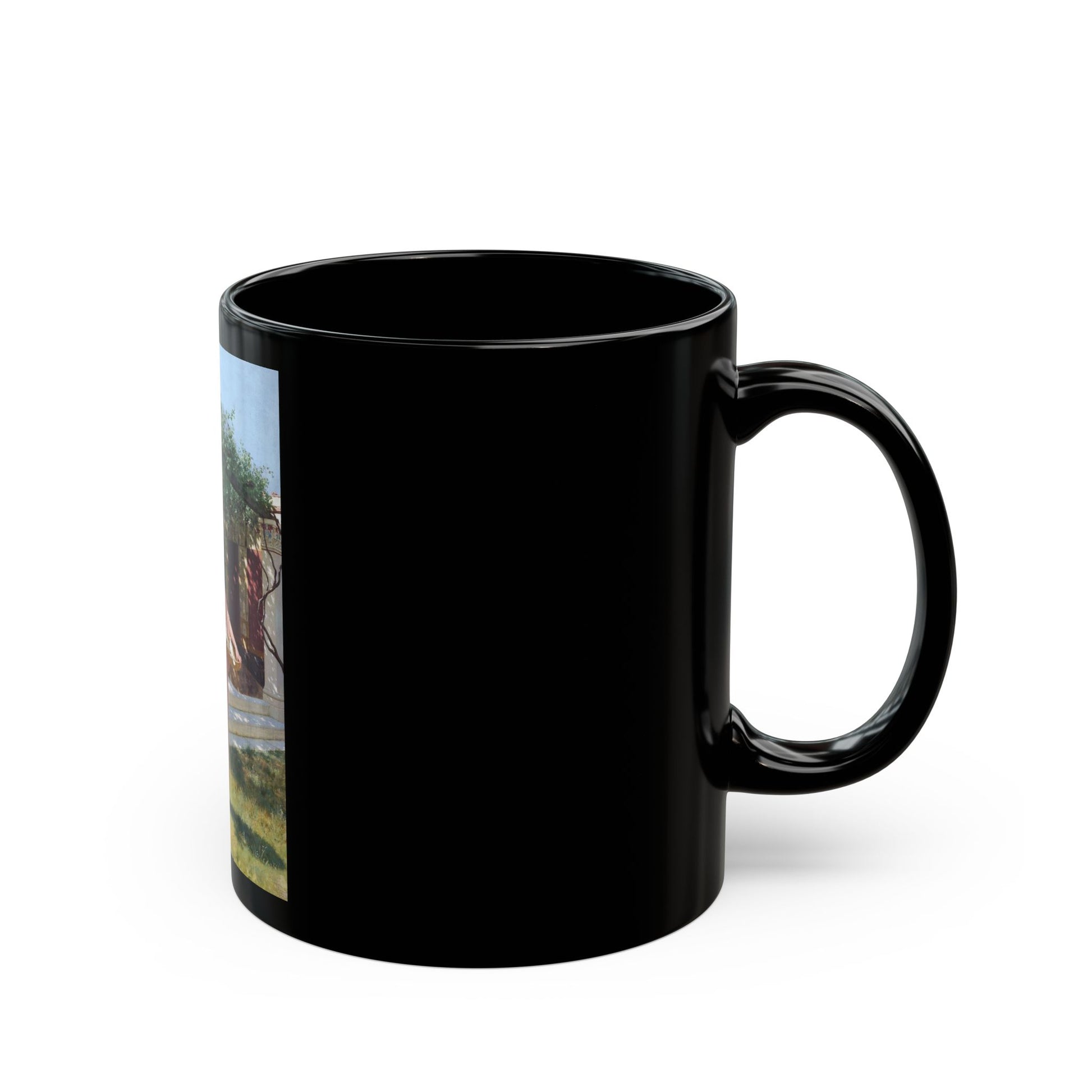 Stefan Bakalowicz (1857-1947) Feeding the doves - Black Coffee Mug-Go Mug Yourself