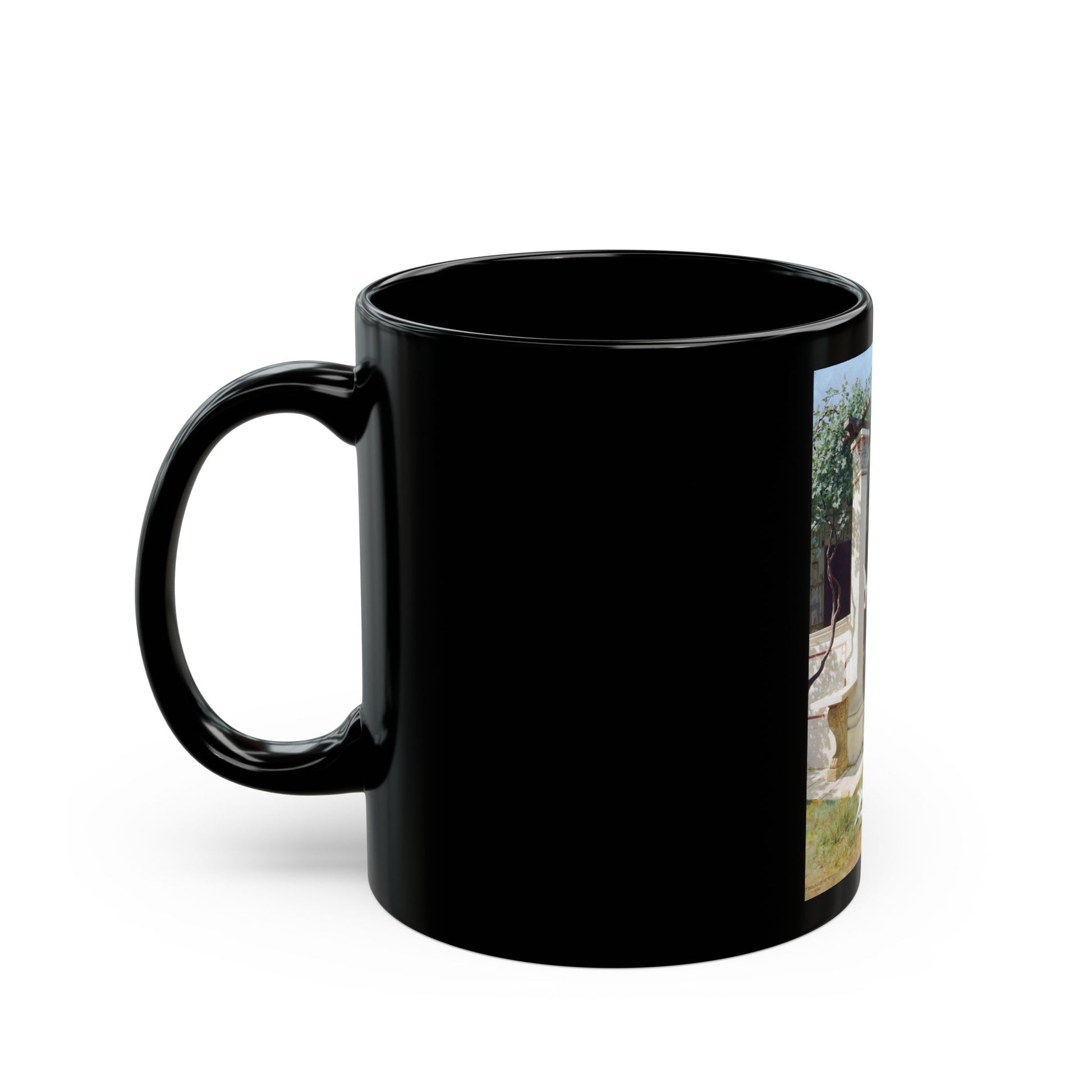 Stefan Bakalowicz (1857-1947) Feeding the doves - Black Coffee Mug-Go Mug Yourself