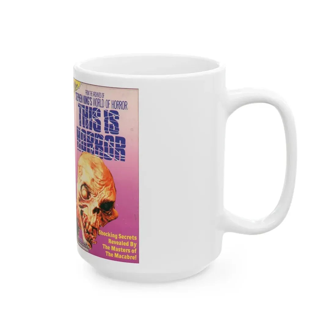 STEPHEN KINGS WORLD OF HORROR THIS IS HORROR (VHS COVER) - White Coffee Mug - Go Mug Yourself