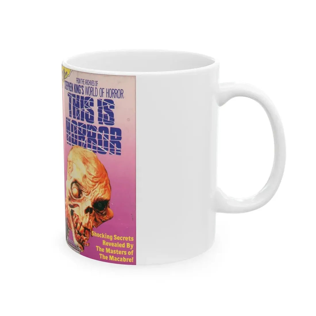 STEPHEN KINGS WORLD OF HORROR THIS IS HORROR (VHS COVER) - White Coffee Mug - Go Mug Yourself