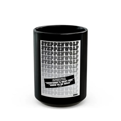 Steppenwolf 1968 (Music Poster) Black Coffee Mug 15oz - Go Mug Yourself