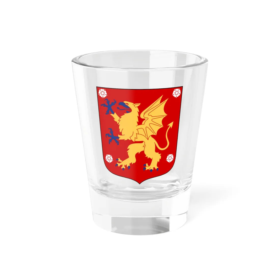 Östergötland vapen  (Sweden) (Coat of Arms) Shot Glass 1.5oz 1.5oz - Go Mug Yourself