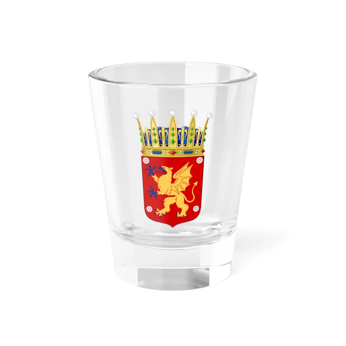 Östergötlands vapen (Sweden) (Coat of Arms) Shot Glass 1.5oz 1.5oz - Go Mug Yourself