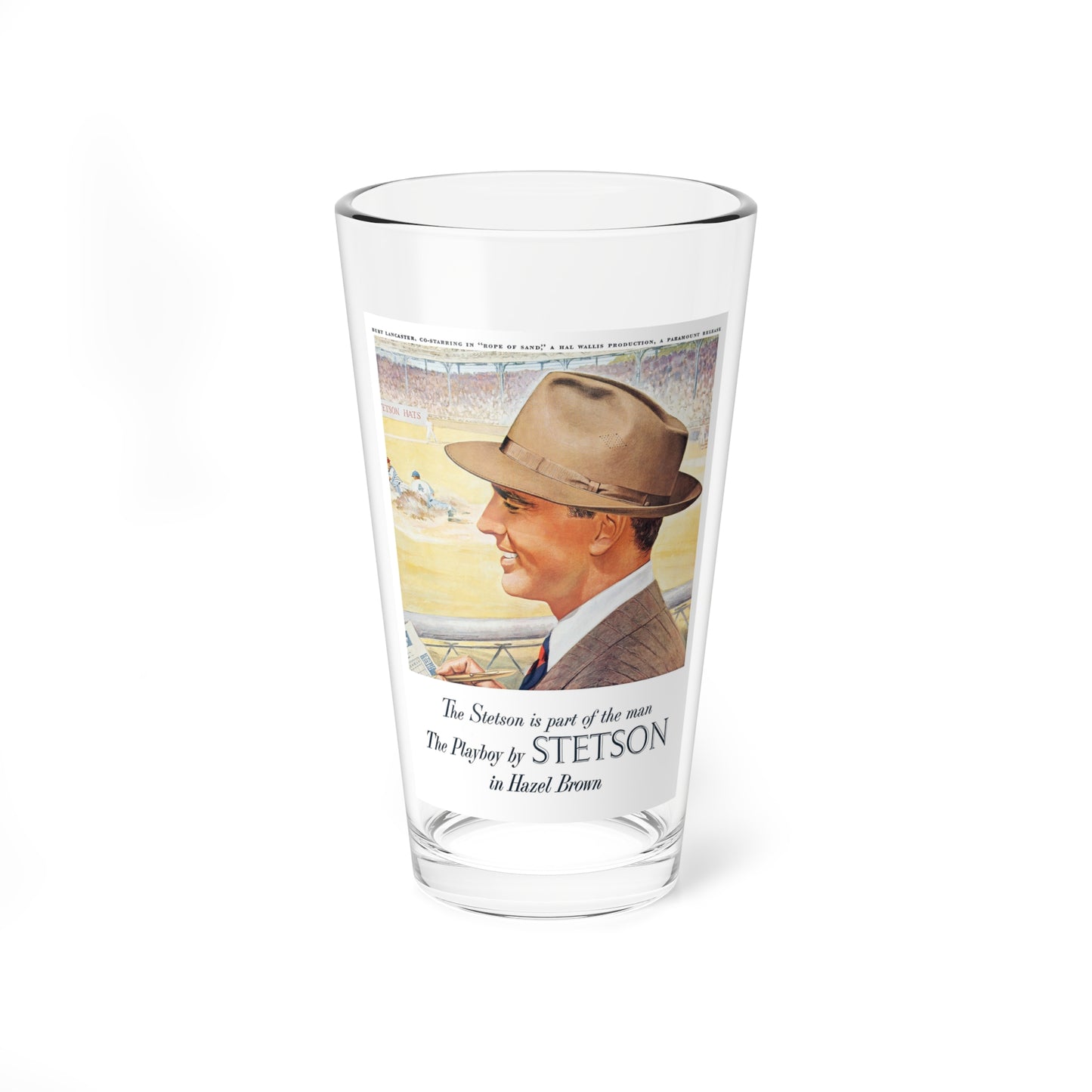 Stetson Personality Posters 1 (John B. Stetson Company, 1949) (Magazine Illustration) Pint Glass 16oz-16oz-Go Mug Yourself