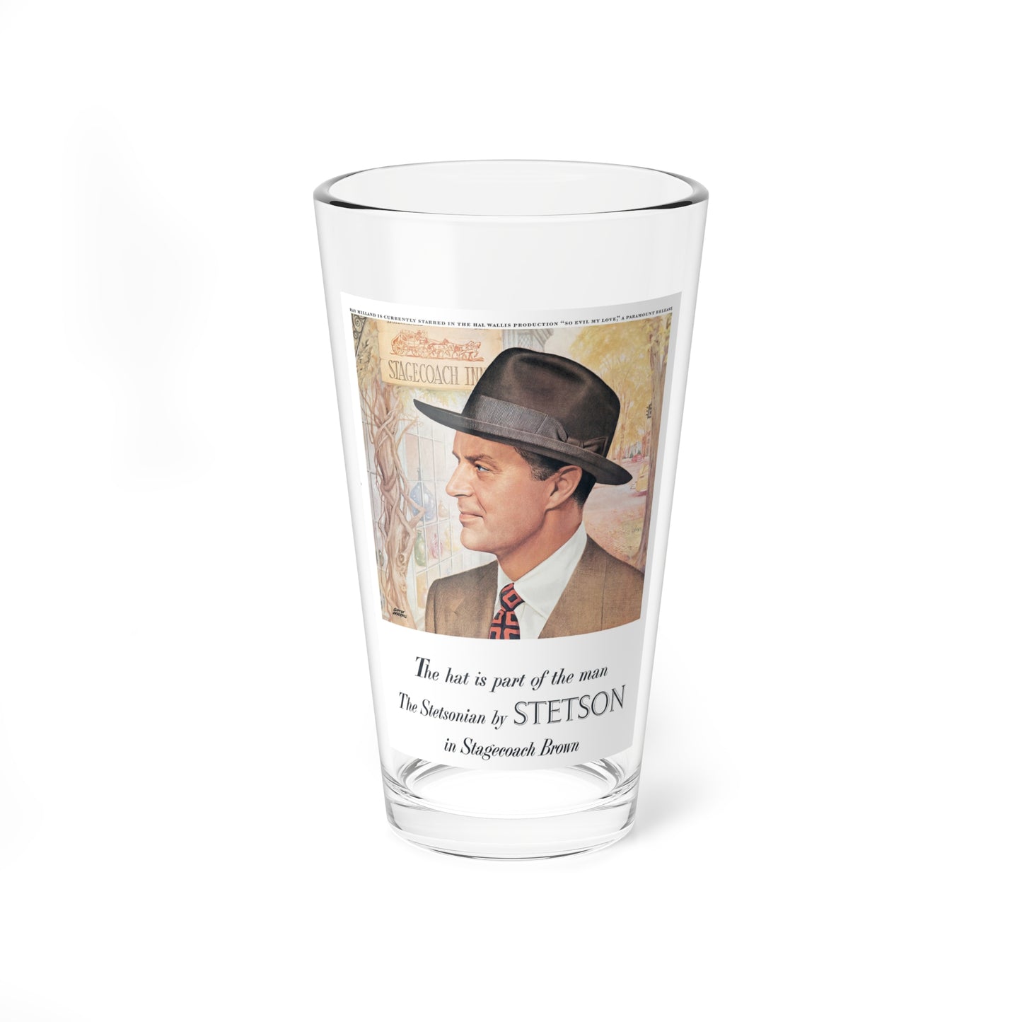 Stetson Personality Posters 2 (John B. Stetson Company, 1949) (Magazine Illustration) Pint Glass 16oz-16oz-Go Mug Yourself