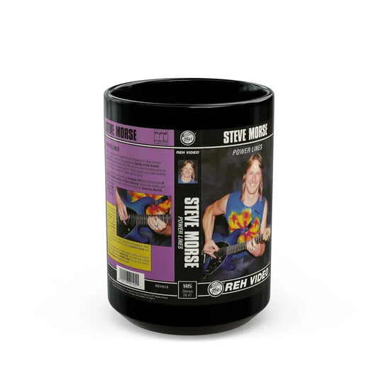 STEVE MORSE POWER LINES (VHS COVER) - Black Coffee Mug 15oz - Go Mug Yourself
