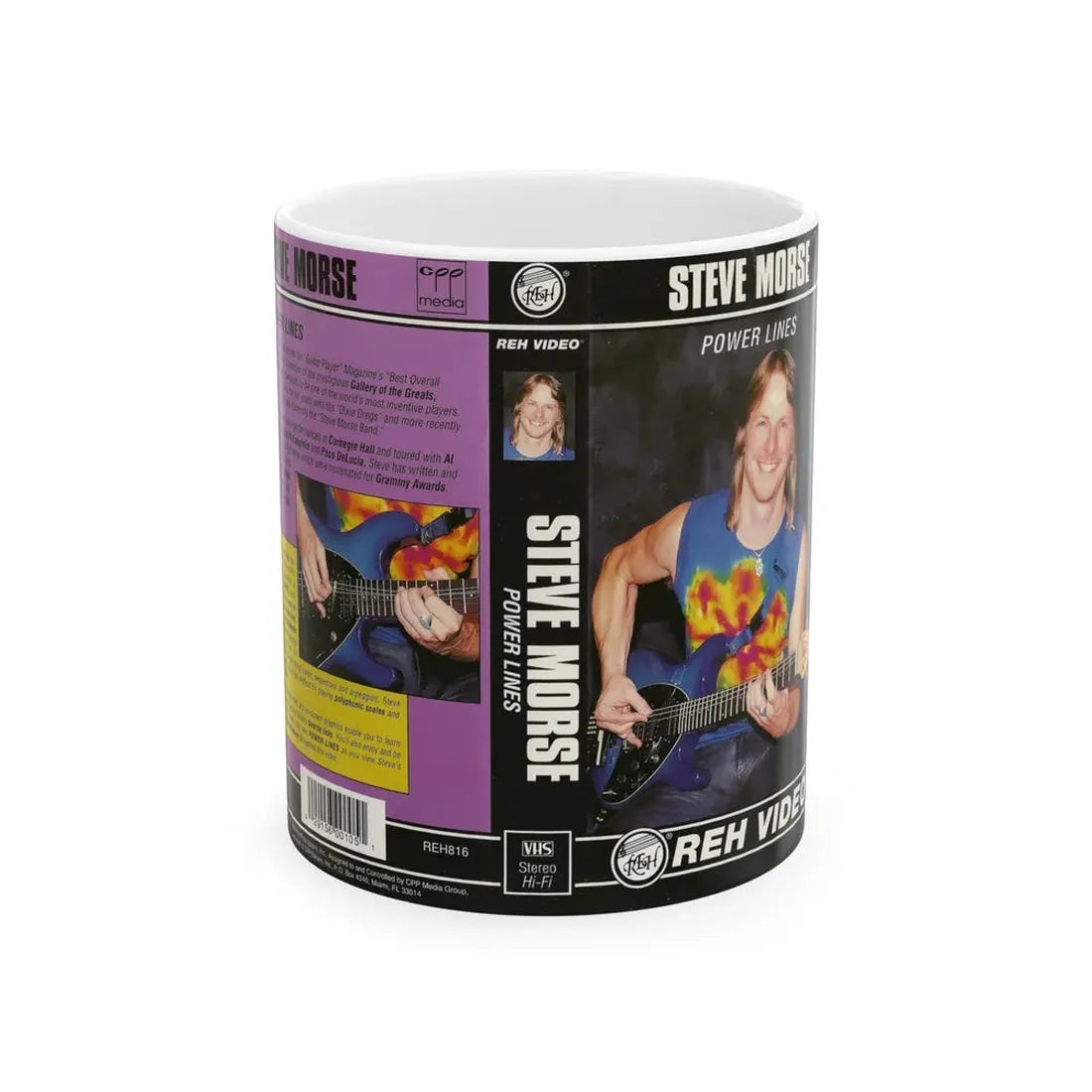 STEVE MORSE POWER LINES (VHS COVER) - White Coffee Mug 11oz - Go Mug Yourself