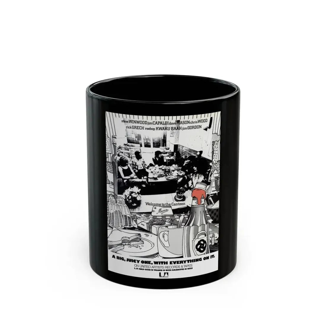 Steve Winwood 1971 (Music Poster) Black Coffee Mug 11oz - Go Mug Yourself