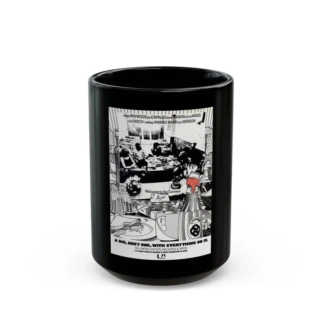 Steve Winwood 1971 (Music Poster) Black Coffee Mug 15oz - Go Mug Yourself
