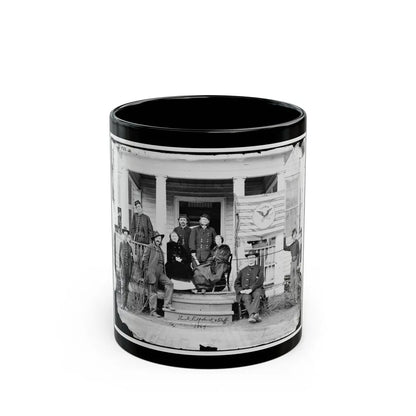 Stevensburg, Va. Gen. Judson Kilpatrick, 3d Division, Cavalry Corps, With Ladies And Staff Members On The Porch Of Headquarters (U.S. Civil War) Black Coffee Mug-11oz-Go Mug Yourself