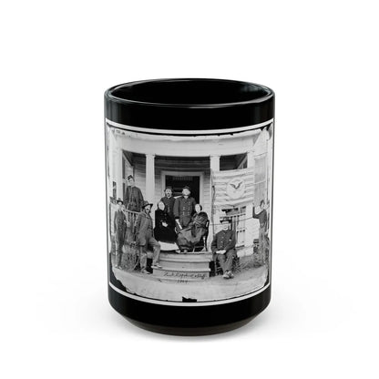 Stevensburg, Va. Gen. Judson Kilpatrick, 3d Division, Cavalry Corps, With Ladies And Staff Members On The Porch Of Headquarters (U.S. Civil War) Black Coffee Mug-15oz-Go Mug Yourself