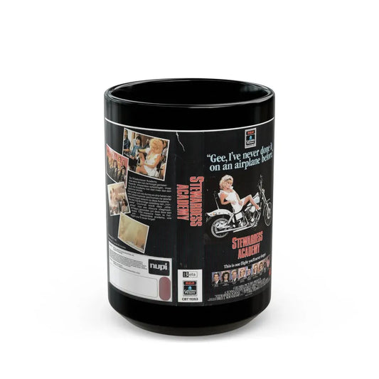 STEWARDESS ACADEMY (VHS COVER) - Black Coffee Mug 15oz - Go Mug Yourself