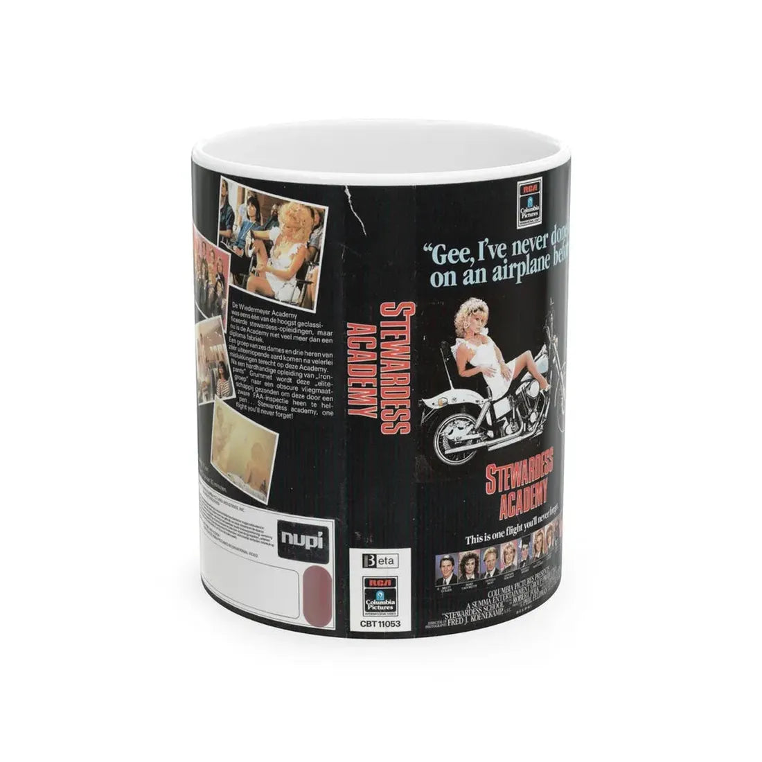 STEWARDESS ACADEMY (VHS COVER) - White Coffee Mug 11oz - Go Mug Yourself